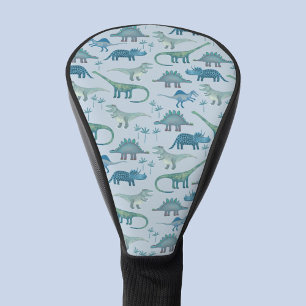 Cute Prehistoric Blue Dinosaur Pattern Golf Head Cover