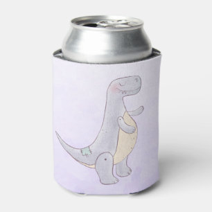 Cute Prehistoric Dinosaur Toy Watercolor Can Cooler