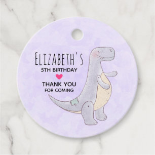Cute Prehistoric Dinosaur Toy Watercolor Favour Tags