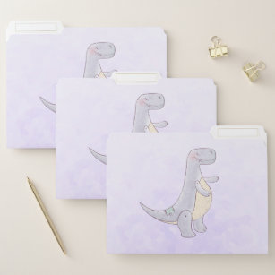 Cute Prehistoric Dinosaur Toy Watercolor  File Folder