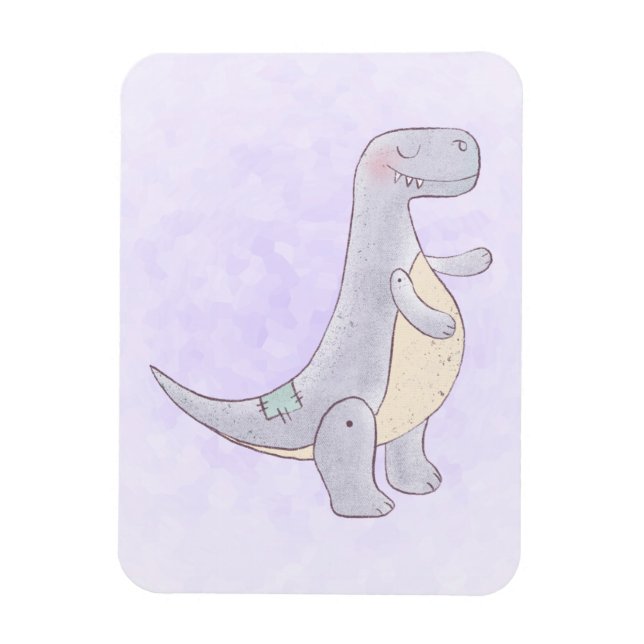 Cute Prehistoric Dinosaur Toy Watercolor  Magnet (Vertical)