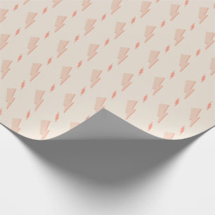 cute preppy aesthetic pink lightning bolt wrapping paper