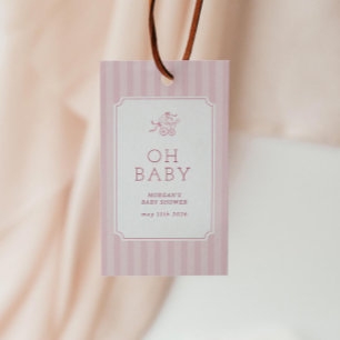 Cute Preppy Baby Stroller Baby Shower Gift Tags
