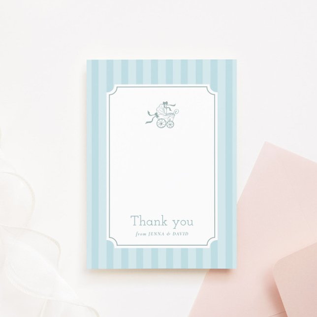 Cute Preppy Baby Stroller Thank You Card (Creator Uploaded)