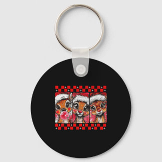 Cute Preppy Christmas,reindeer Brushstrokes Funny Key Ring