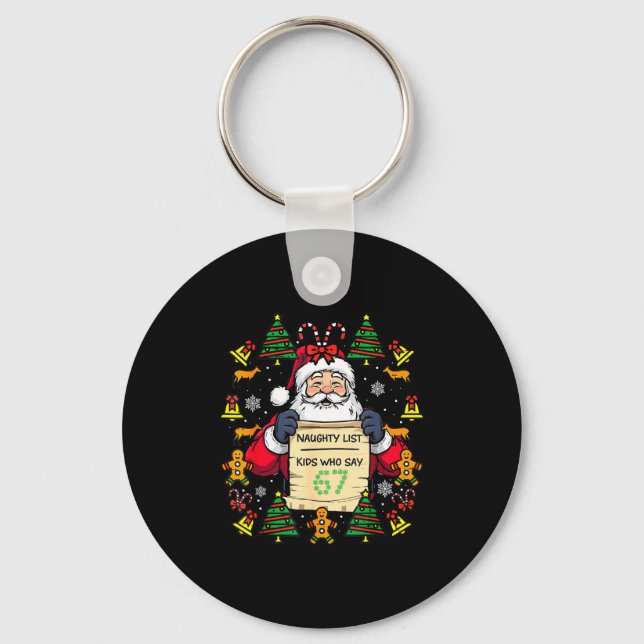 Cute Preppy Christmas,reindeer Brushstrokes Funny  Key Ring (Front)