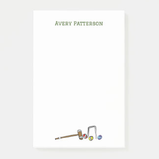 Cute Preppy Croquet Hand-Illustrated Boho Chic Post-it Notes