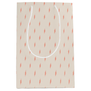 cute preppy esthetic pink lightning bolt medium gift bag
