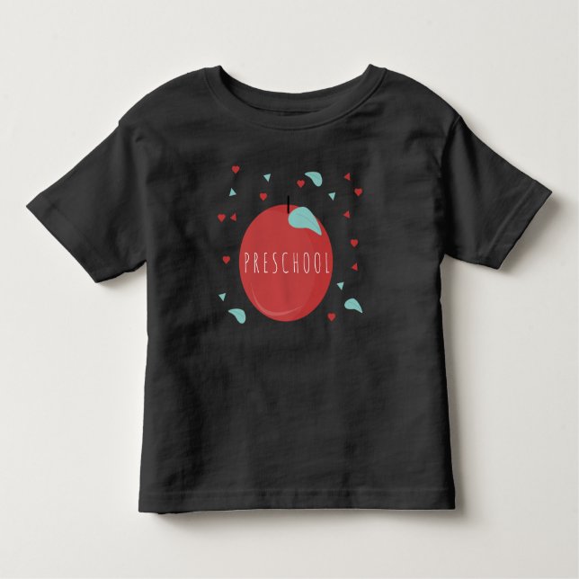 Cute Preschool Back to School Apple Toddler T-Shirt (Front)