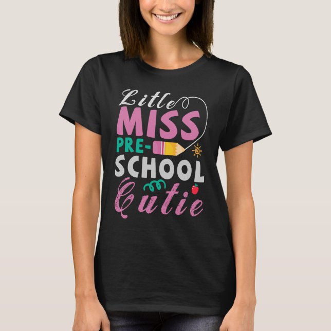 Cute Preschool Back To School Girls T-Shirt (Front)