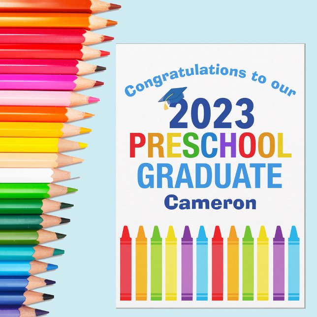 Cute Preschool Graduate 2023 Custom Graduation Card (Creator Uploaded)