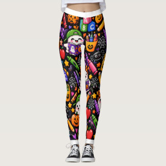 Cute Preschool Halloween Teacher Wrapping Paper Leggings