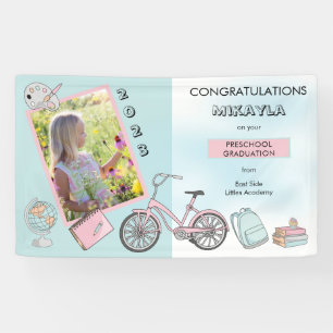 Cute Preschool Photo Girl Congratulations Banner