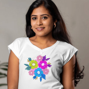 cute pretty flowers chic colourful T-Shirt