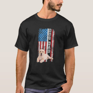 Cute Pretty Fun American Flag Dog Dad Independence T-Shirt