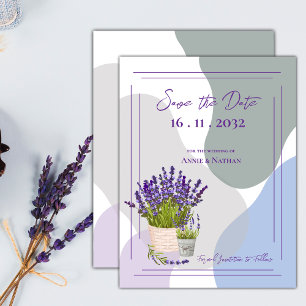 Cute Pretty Lavender Themed Floral Wedding Announcement Postcard