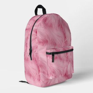 Cute Pretty Pink Girly Fur Pattern Printed Backpack