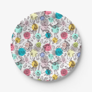 Cute Pretty Unicorn Pattern Paper Plate