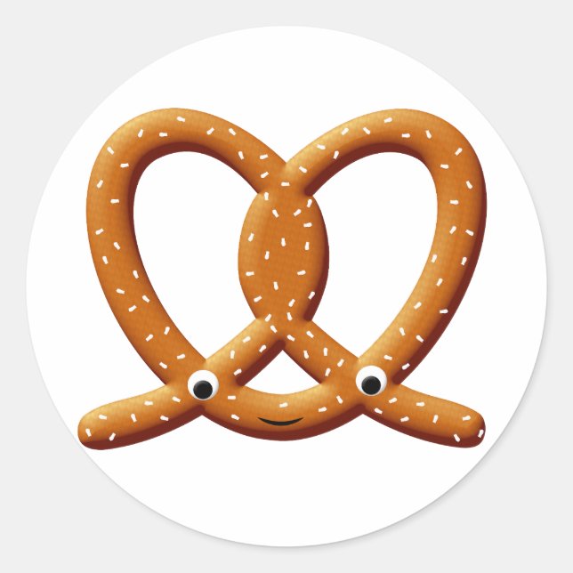 Cute Pretzel Drawing Prints Classic Round Sticker (Front)