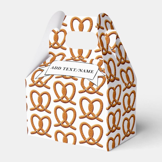 Cute Pretzel Drawing Prints Favour Box (Front Side)