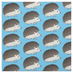 Cute prickly hedgehog cartoon illustration fabric
