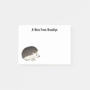 Cute prickly hedgehog cartoon illustration post-it notes