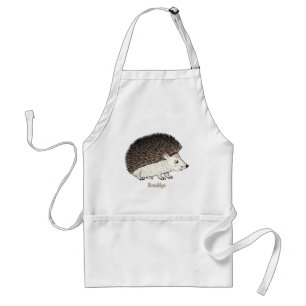 Cute prickly hedgehog cartoon illustration standard apron