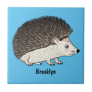 Cute prickly hedgehog cartoon illustration tile