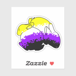 Cute pride bunny nonbinary sticker lgbt gay