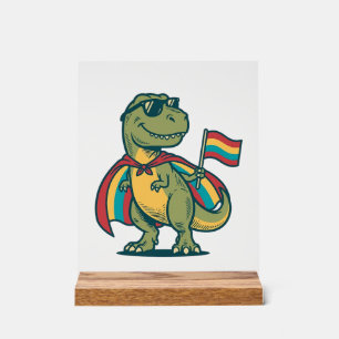 Cute Pride Dinosaur Vector Shirt Design_1 Acrylic Sign