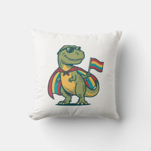 Cute Pride Dinosaur Vector Shirt Design_1 Cushion
