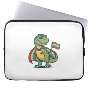 Cute Pride Dinosaur Vector Shirt Design_1 Laptop Sleeve