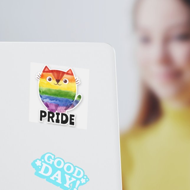 Cute Pride Kitty Watercolor Vinyl Decal (Creator Uploaded)