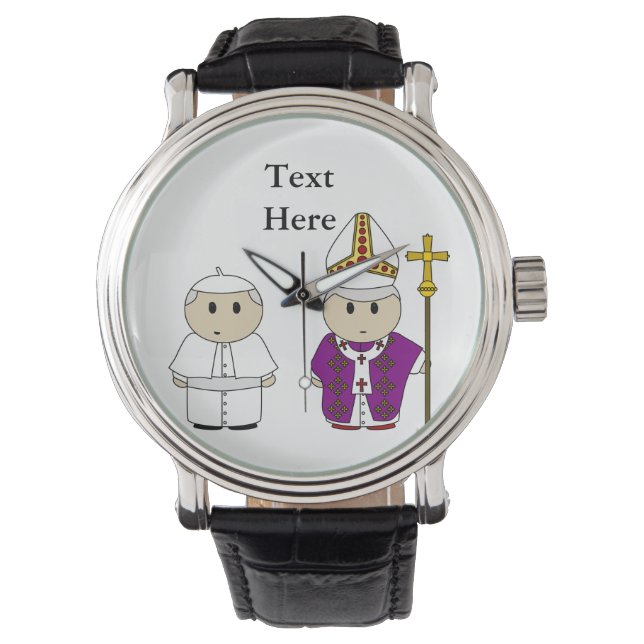 Cute Priest Pope Gift Personalised Watch (Front)