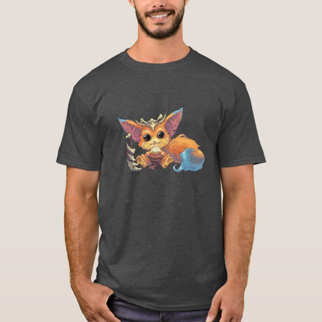 Cute Primitive Fox Warrior T-Shirt (Front)