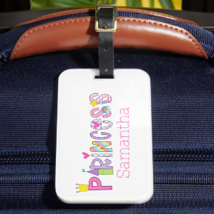 Cute Princess Alphabet Personalised Luggage Tag