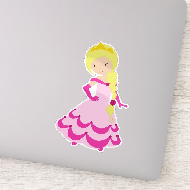 Cute Princess, Blonde Hair, Crown, Pink Dress (Detail)