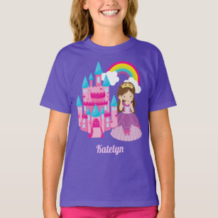 Cute Princess Castle Fairytale Birthday Party Girl T-Shirt