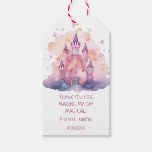 Cute Princess Castle Girl Birthday Party Gift Tags