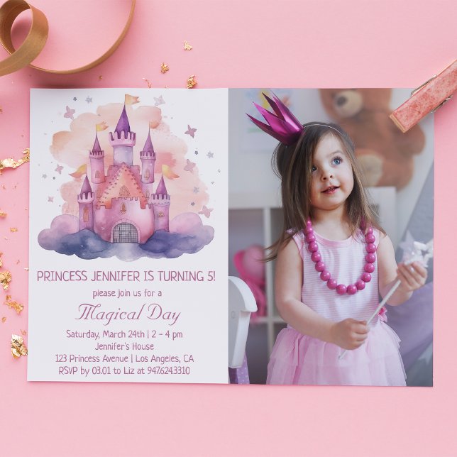 Cute Princess Castle Girl Birthday Party Invitatio Invitation (Creator Uploaded)