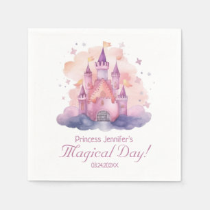 Cute Princess Castle Girl Birthday Party  Napkin