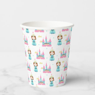 Cute Princess Castle Pattern Girly Paper Cups