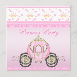 Cute Princess Coach Pink Birthday Party Invitation