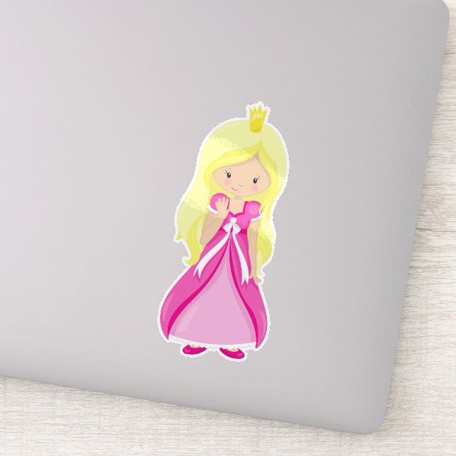 Cute Princess, Crown, Blonde Hair, Pink Dress (Detail)