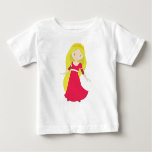 Cute Princess, Crown, Blonde Hair, Red Dress Baby T-Shirt