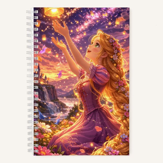 Cute Princess Crown Spiral Sketch Notebook (Front)