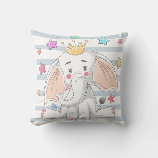 Cute Princess Elephant Cushion (Front)