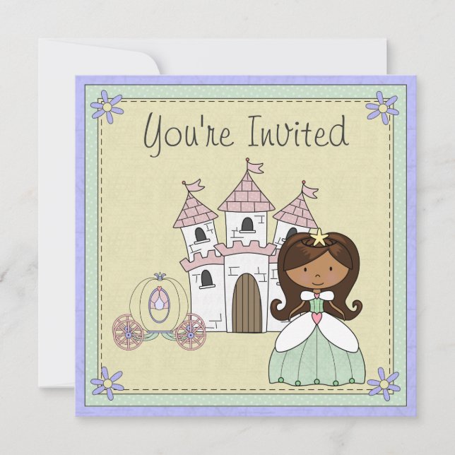 Cute Princess Fairy Tale Birthday Invitation (Front)