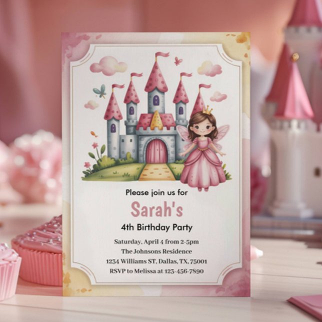 Cute Princess Fairytale Birthday Invitation (Creator Uploaded)