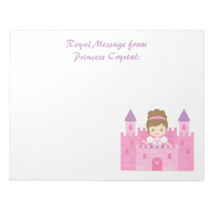 Cute Princess Girl in Pink Castle Notepad